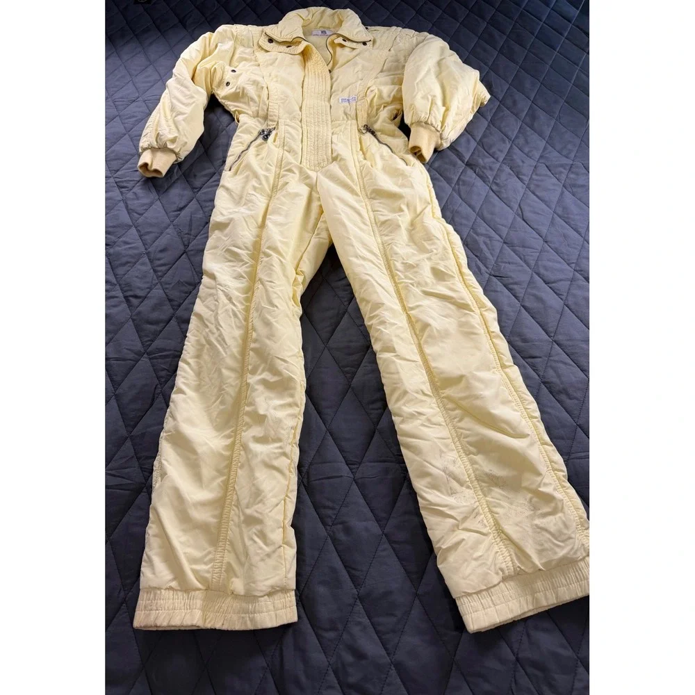 Peter Steinebronn Vintage Ski Suit Yellow One Piece Snow Suit Made in Austria